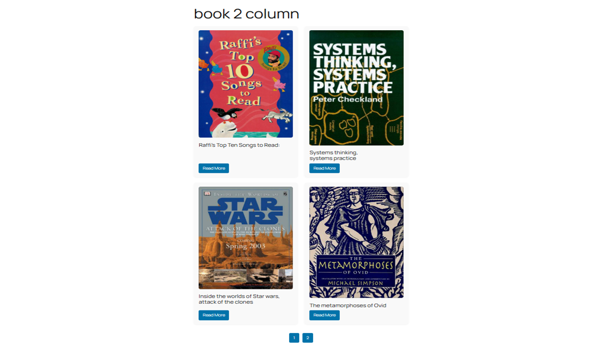 Front post listing with 2 column with ajax post listing