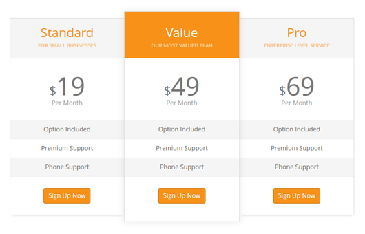 Add custom-colored pricing tables to your pages
