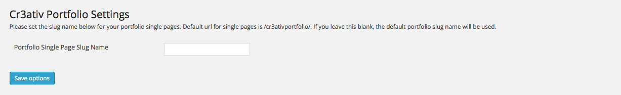 Setting the url format for single portfolio pages