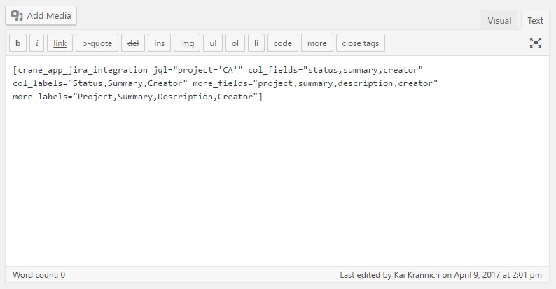 Display Jira issues on your website by using a shortcode and its optional attributes.