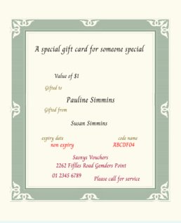 Example of Gift Voucher creation for e-mail and or download.