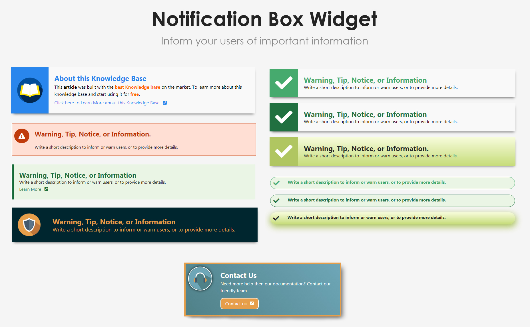 Knowledge Base widget