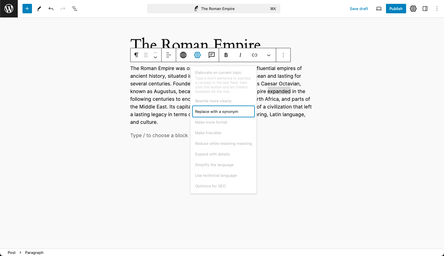 Topic Suggestions: Get topic-related ideas with ease.