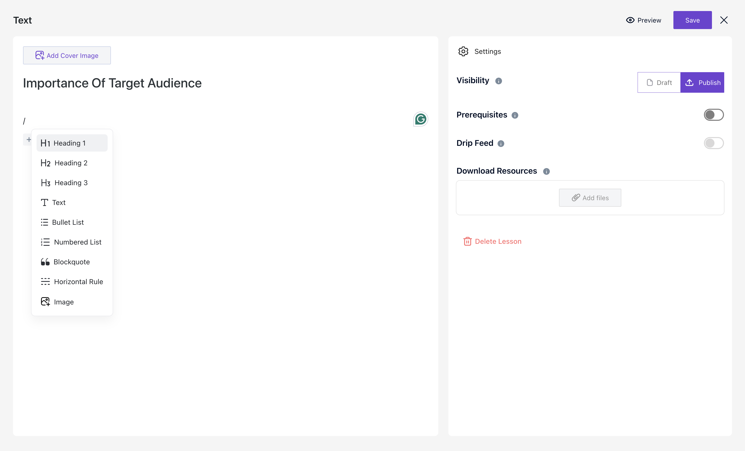 Lesson UI