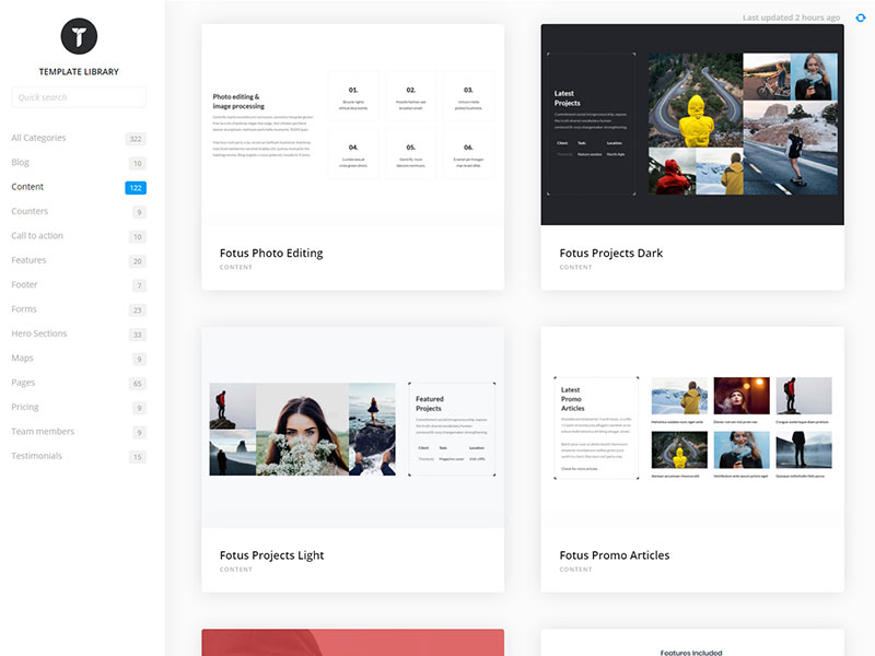 Creatus theme admin quick menu.