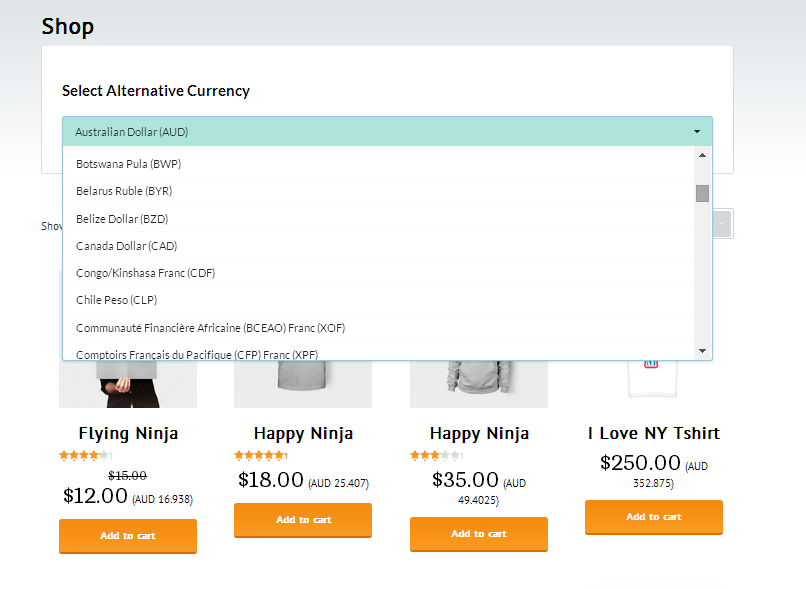 Available Currencies