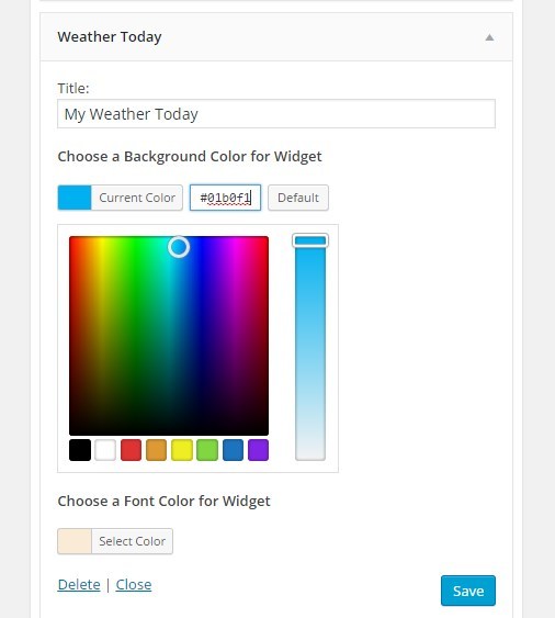 Color chooser for background and foreground