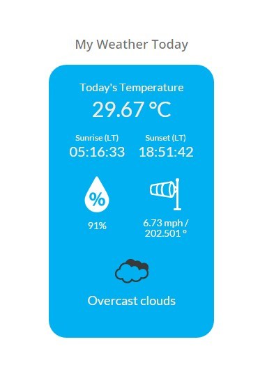 Creo Weather Today Preview 1 (Sunset/sunrise times & Weather Icon in **Pro**)