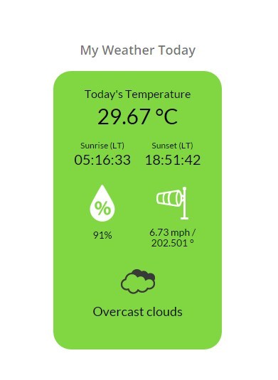 Creo Weather Today Preview 2 (Sunset/sunrise times & Weather Icon in **Pro**)