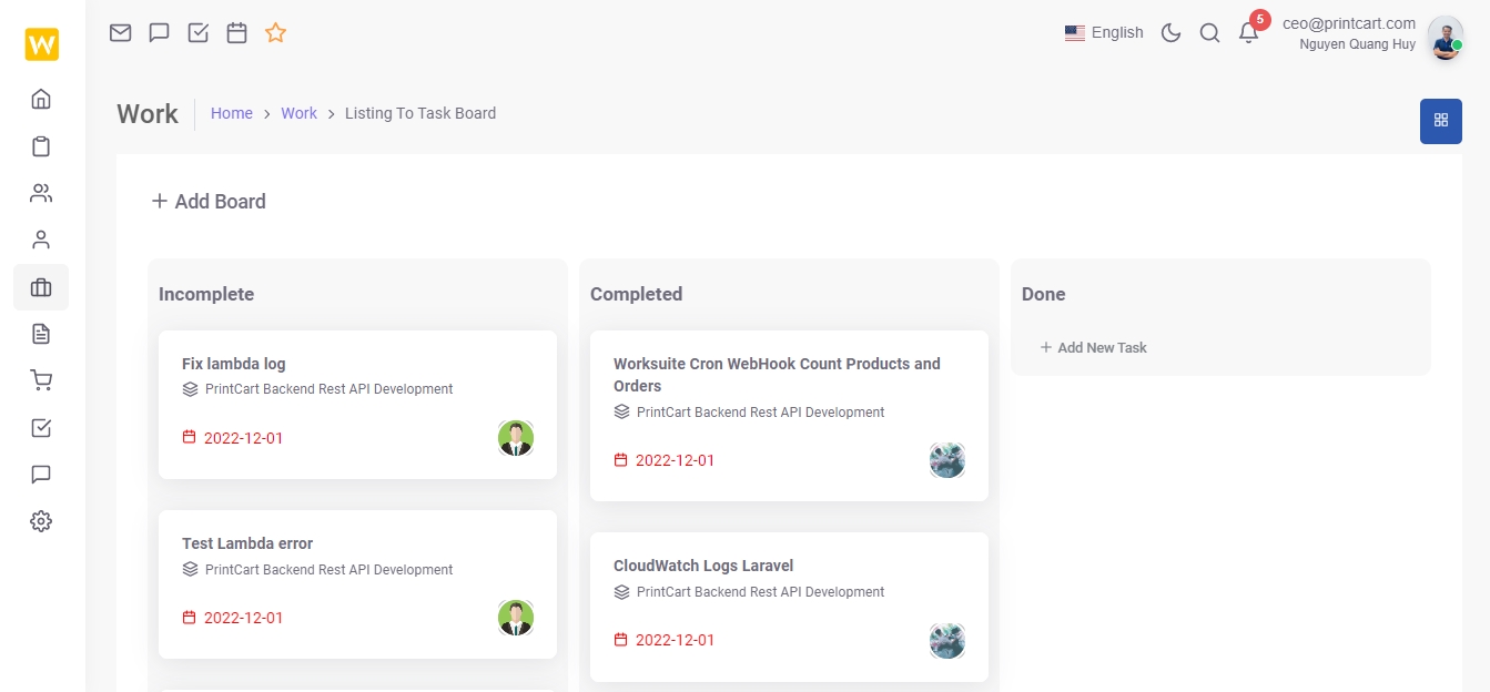 Tasks List