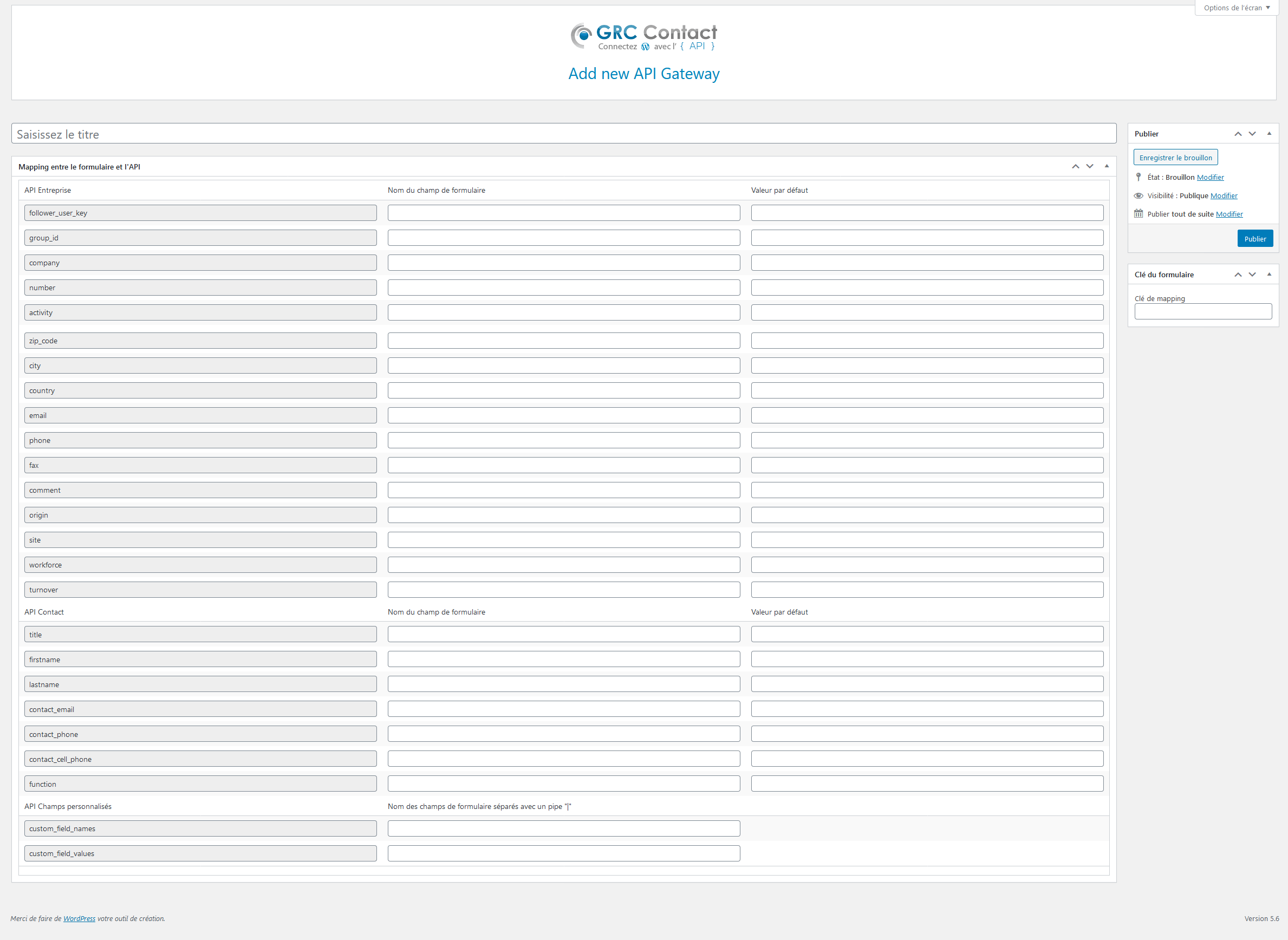 Plugin configuration