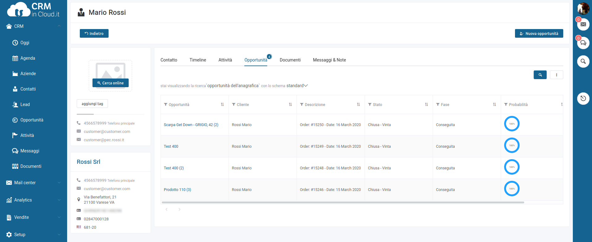 Company imported in CRM in Cloud