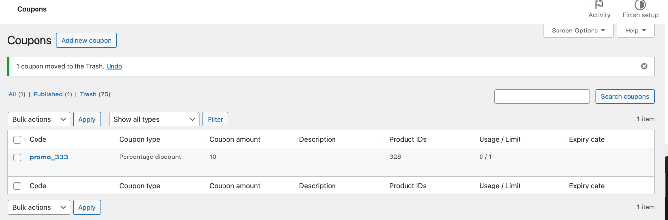 Automatic WooCommerce coupon created from the rule.