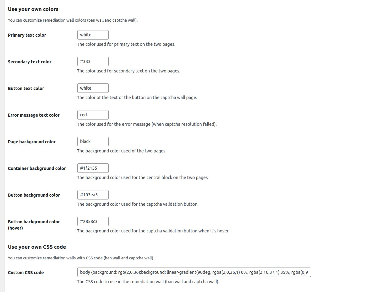 Advanced settings - Set the CDN or Reverse Proxies to trust and configure Geolocation feature.