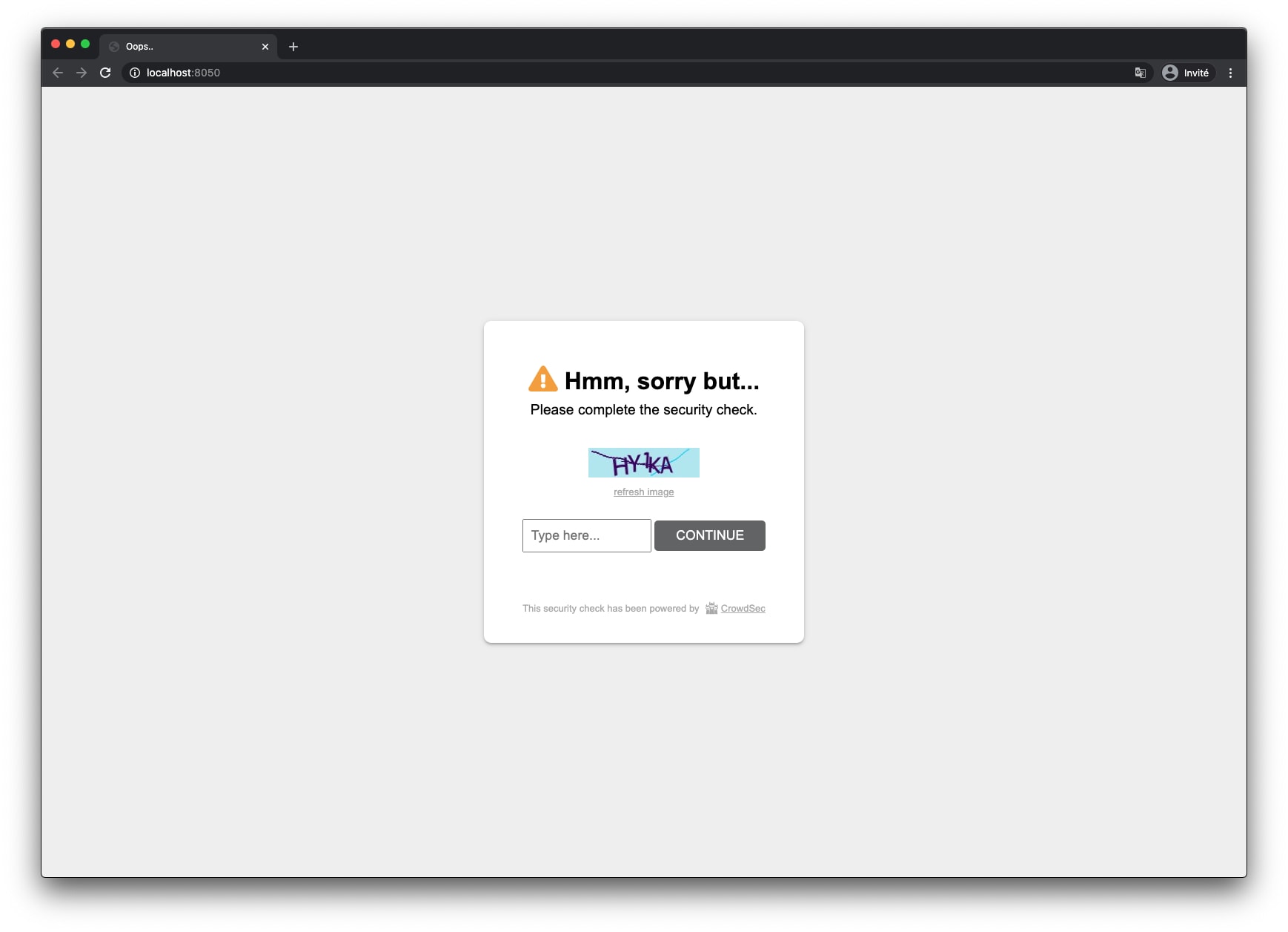 Captcha wall page customization (text and colors)