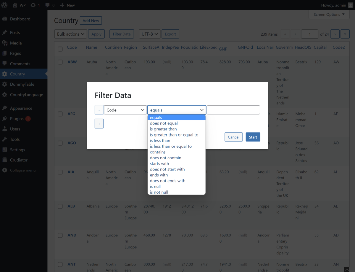 Powerful filtering functions allow for easy data extraction.