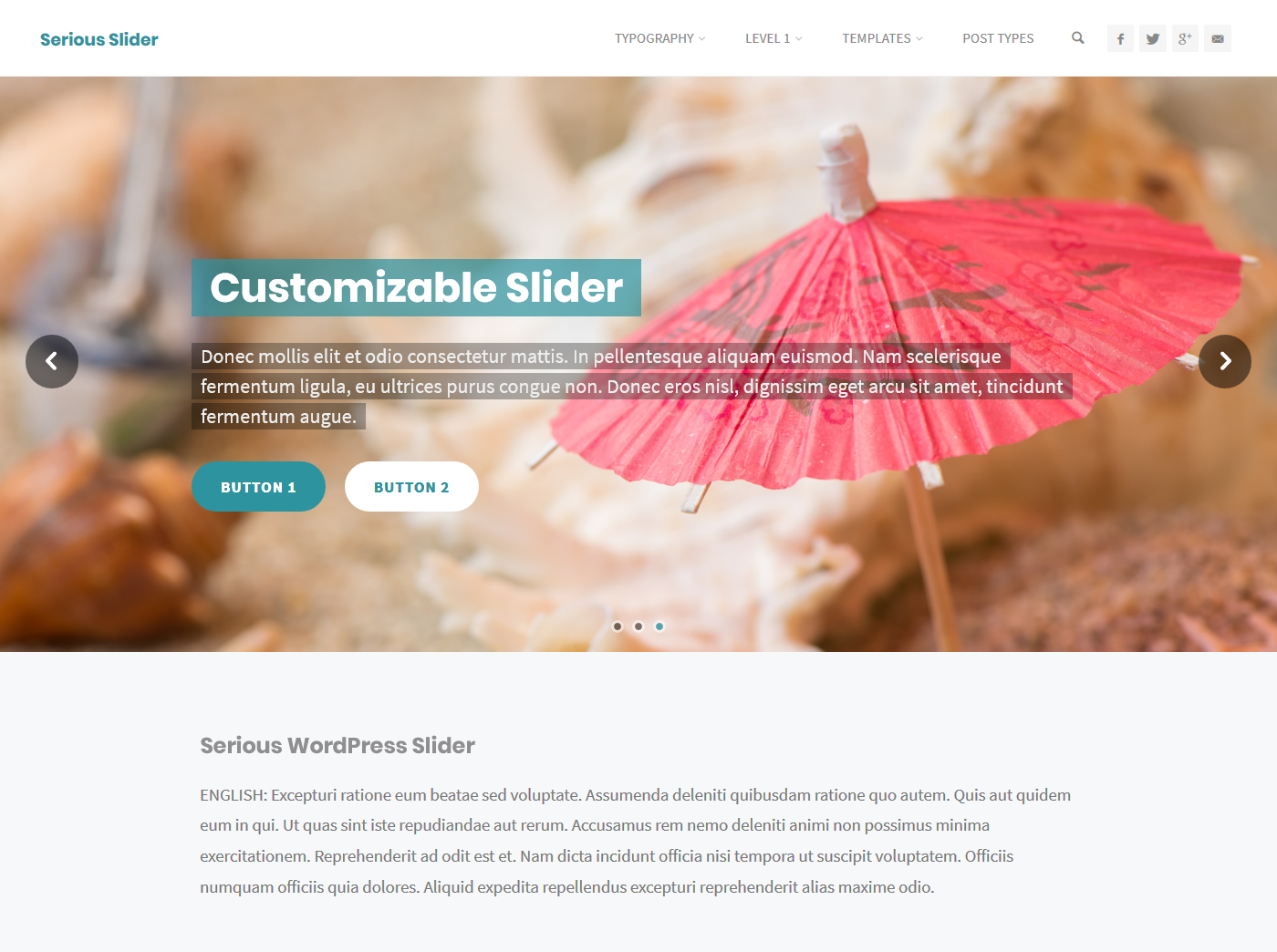Serious Slider Dark style with caption text background