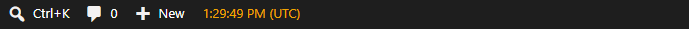 The clock toggled to UTC (click the time to switch).