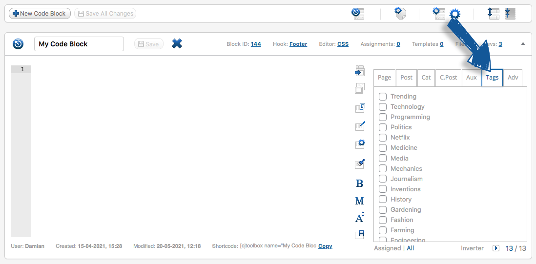 CJT Main Admin Toolbar