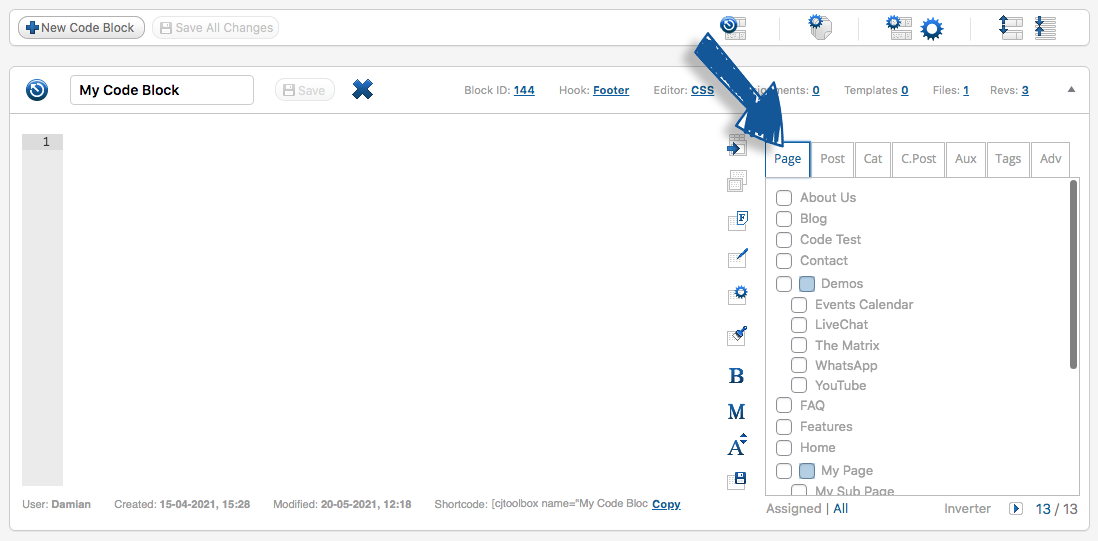 Assignment Panel for Tags