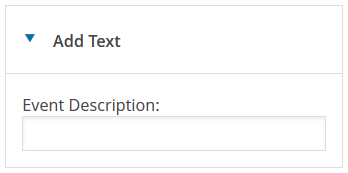 The `Add Text` section where you can enter optional text to be shown with the countdown.