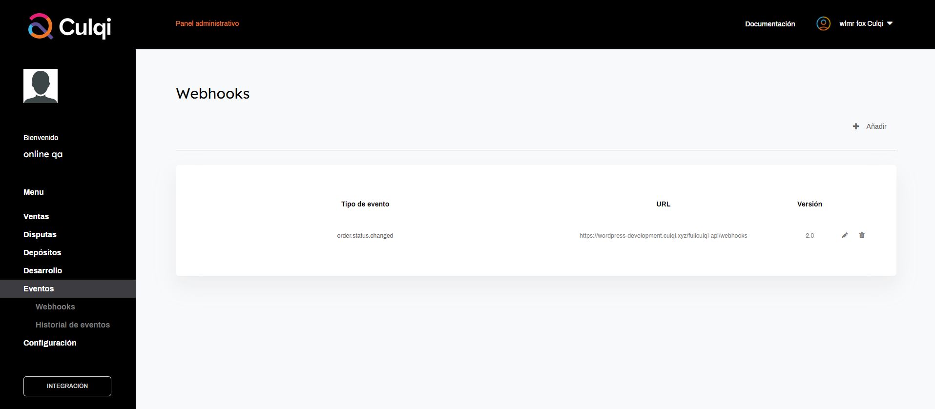 Configurar Webhook