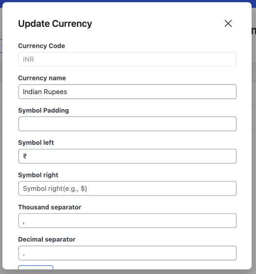 Customize separators, symbol position, and decimals