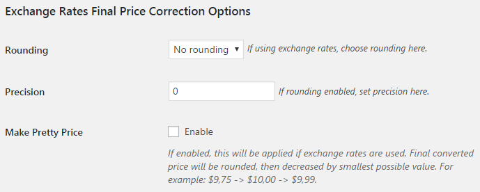 Currency Switcher for WooCommerce - General - Advanced Options.