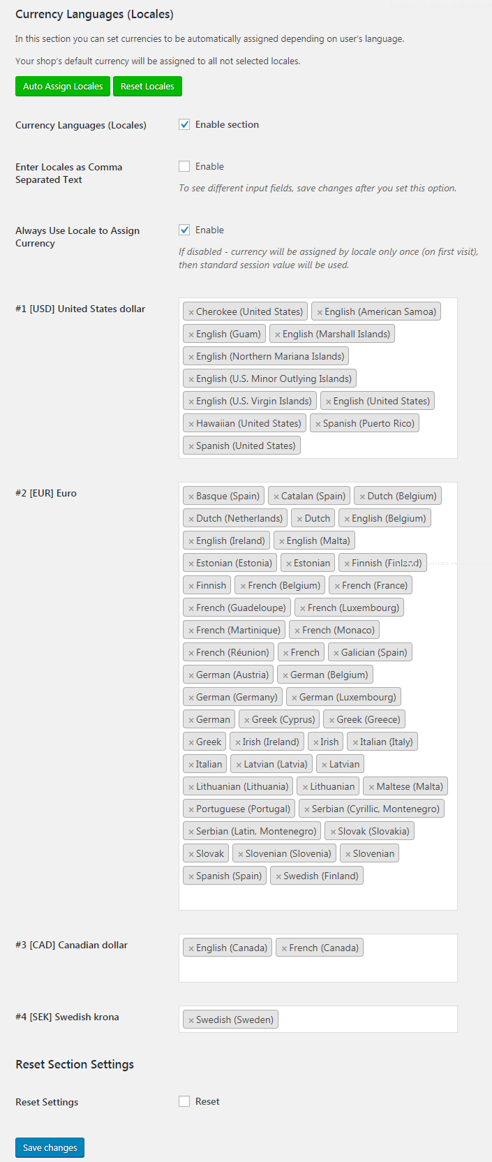 Currency Switcher for WooCommerce - Shortcodes - Product Price Table.