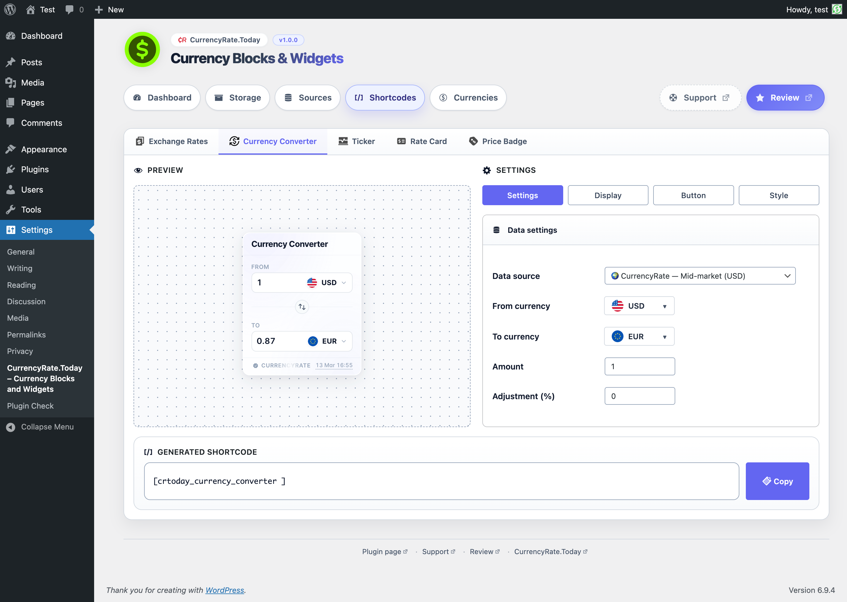 Let visitors calculate conversions instantly on any page with the Currency Converter.