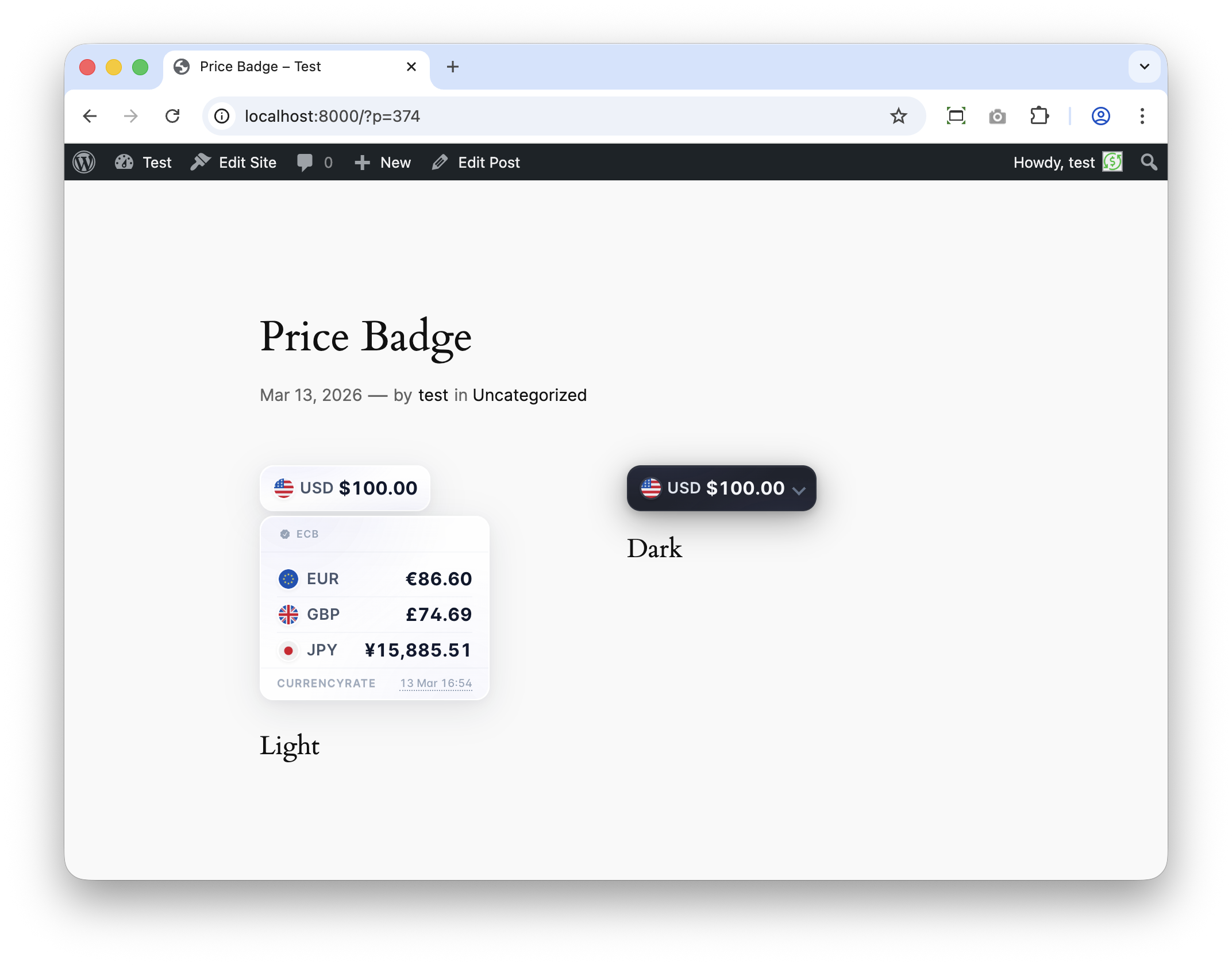 Ticker builder for creating scrolling exchange rate tickers with custom currency pairs.