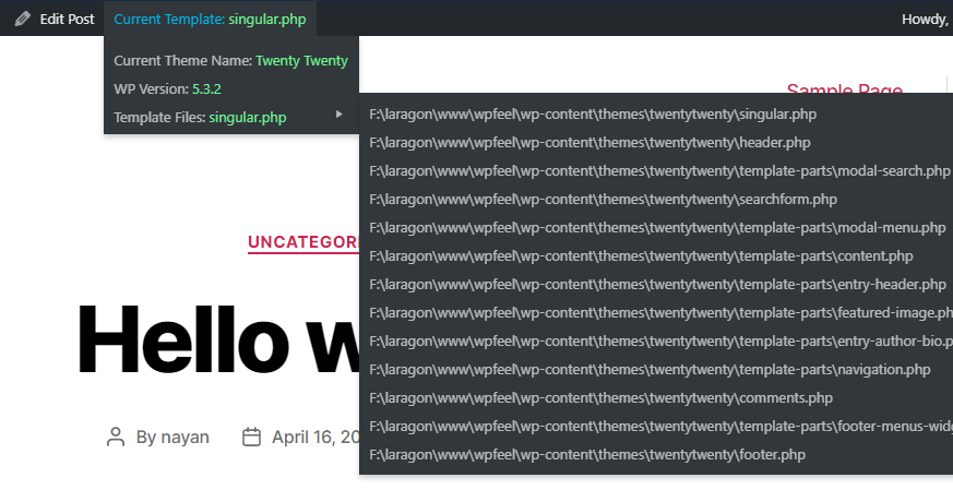 Admin bar view for Pagely plugin.