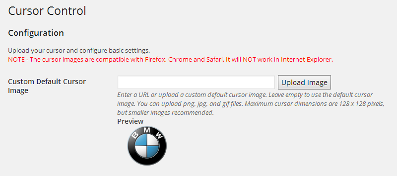 To define a custom cursor, simply upload your image in Settings > Custom Cursor.