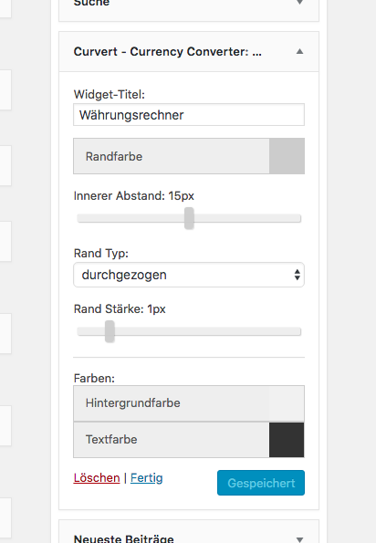 Widget im Design-Manager