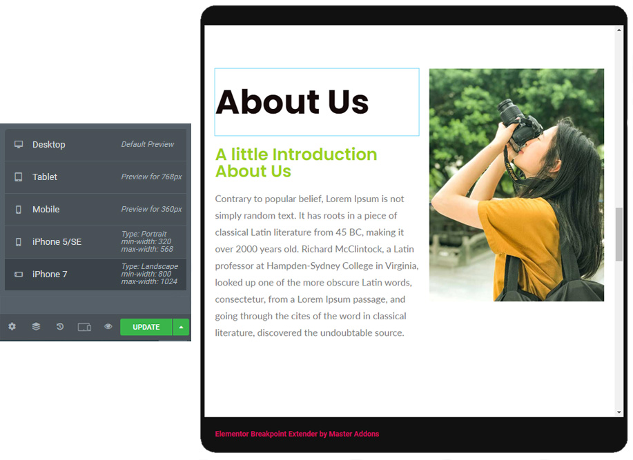 Custom Breakpoint editor