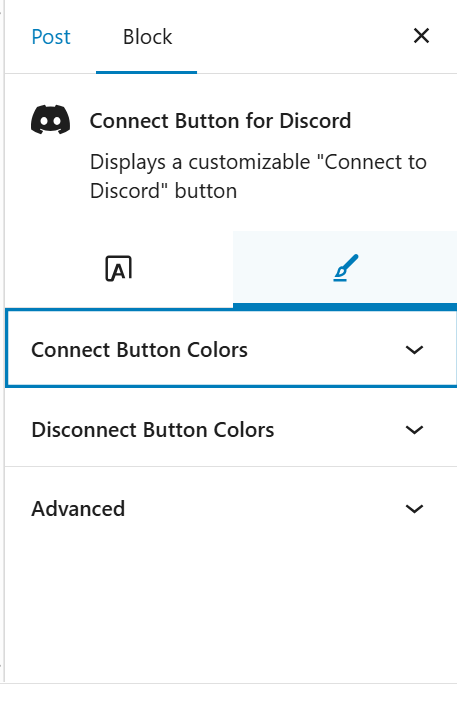 The color settings for buttons: front color and background color