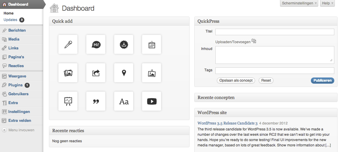 Dashboard widget