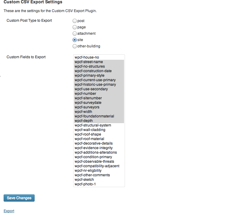 Screenshot of the plugin settings page.