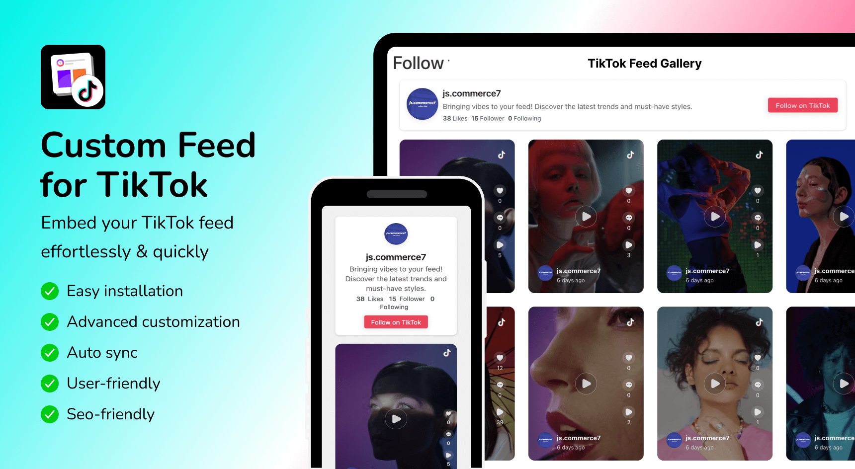 Grow your business with the power of Custom Feed for TikTok by WP Social Ninja