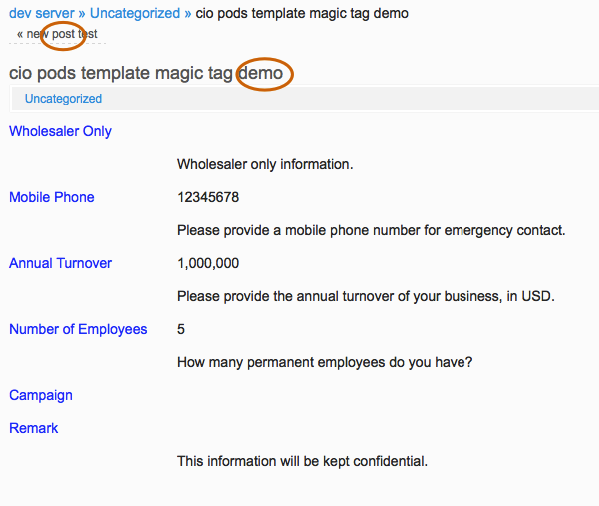 shortcode and magic tags.