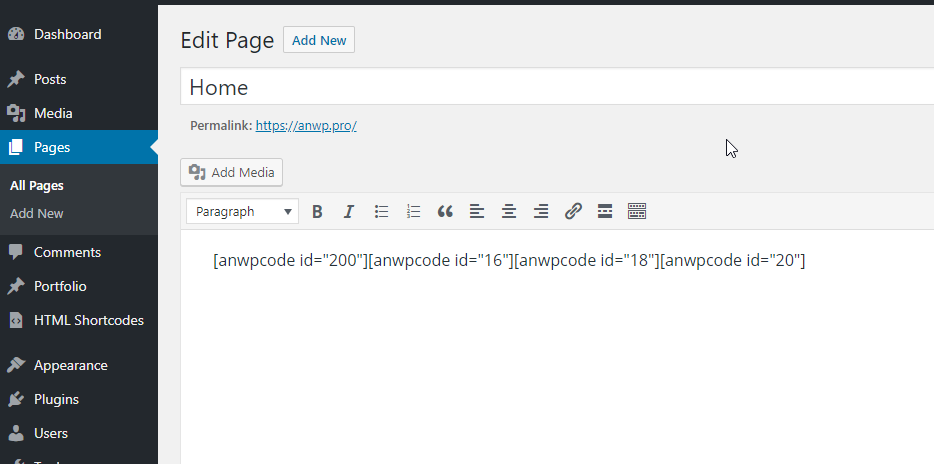 Insert shortcode into your post or page.