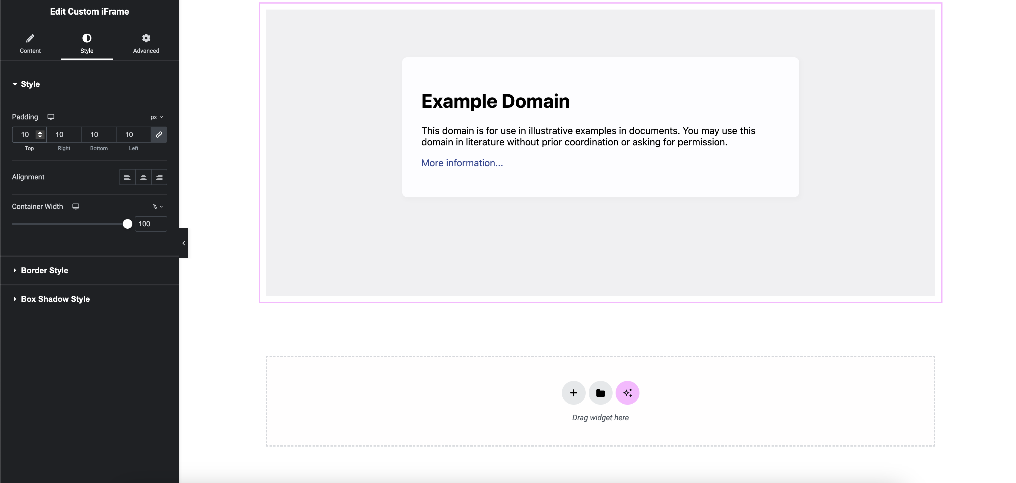 **Style Settings** – Borders, spacing, shadows, and full customization.