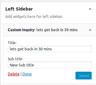 Customized Inquiry form displayed in the widget area of Wordpress.