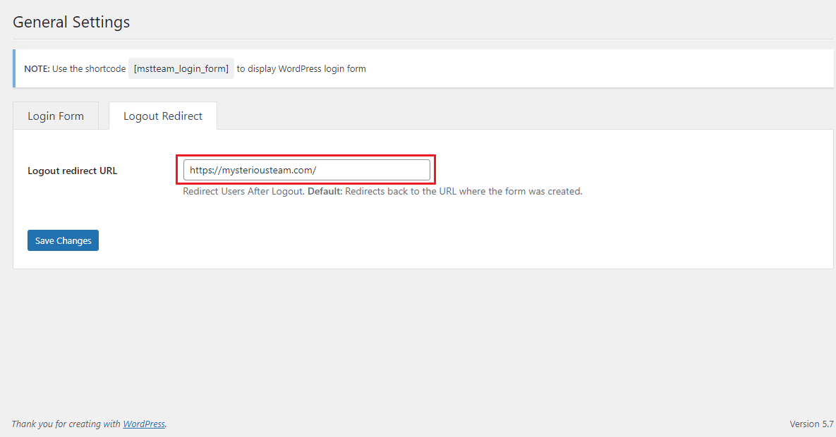 Custom Logout Redirect