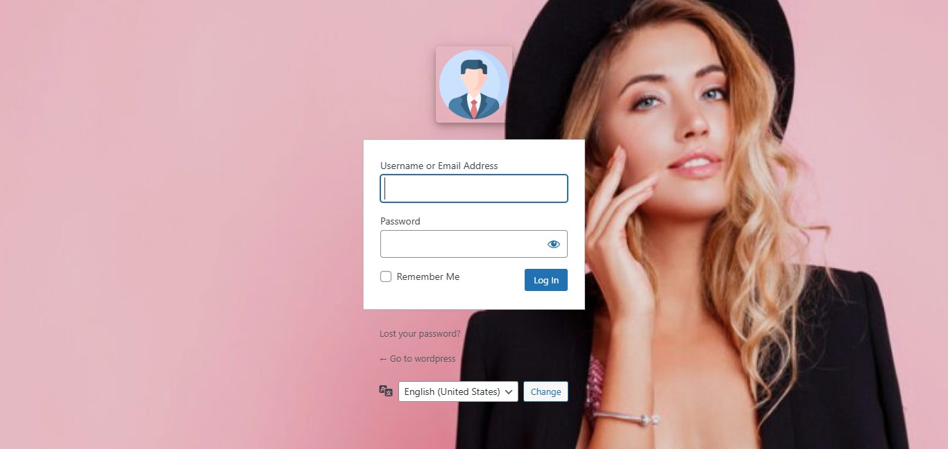 Login page when background image is selected (screenshot-8.png)