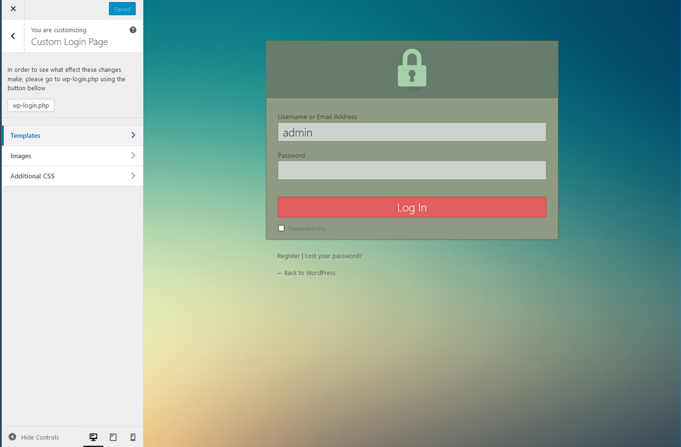 All Customizer Sections