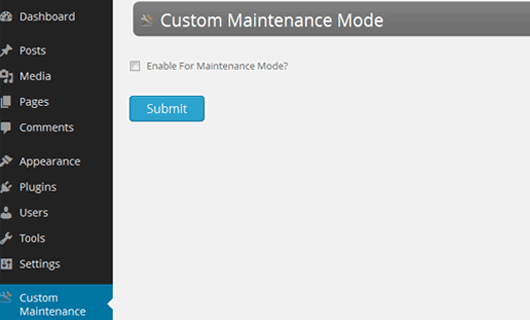 Enable for maintenance mode.