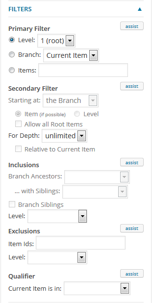 Filters Section