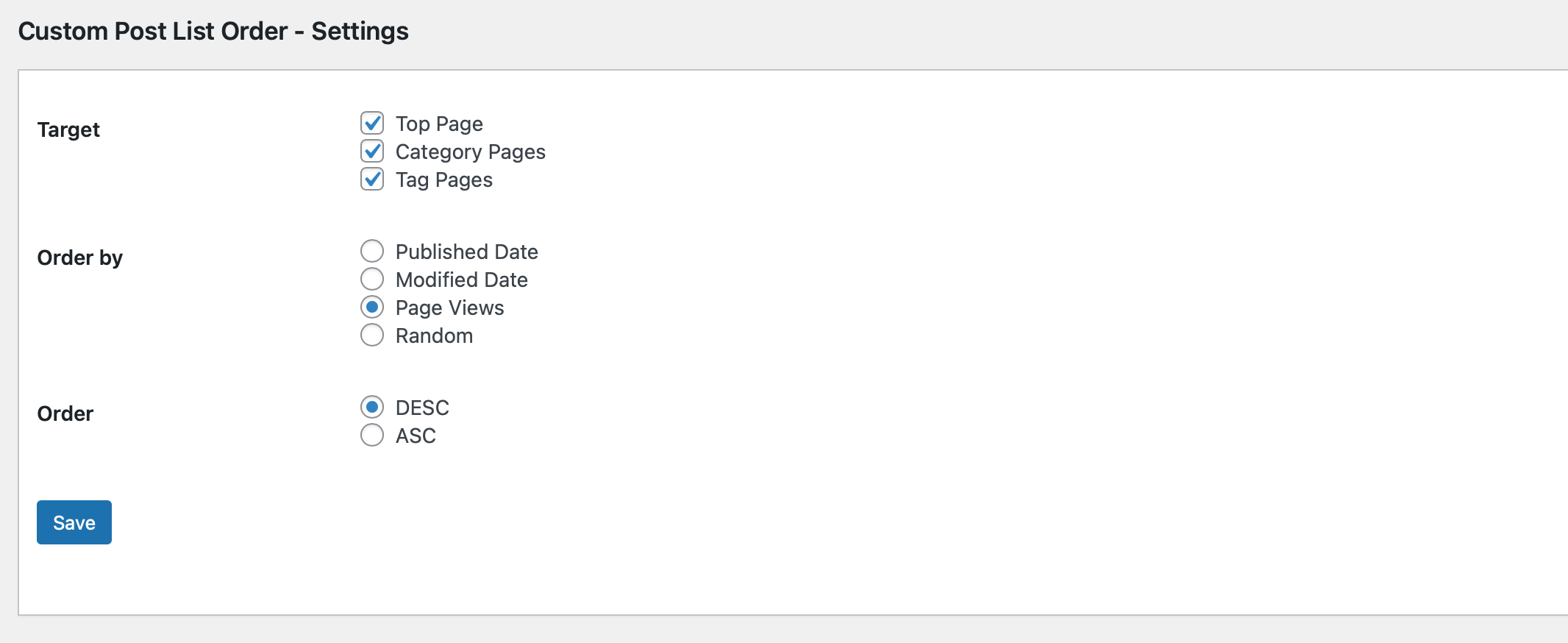 Setting Page