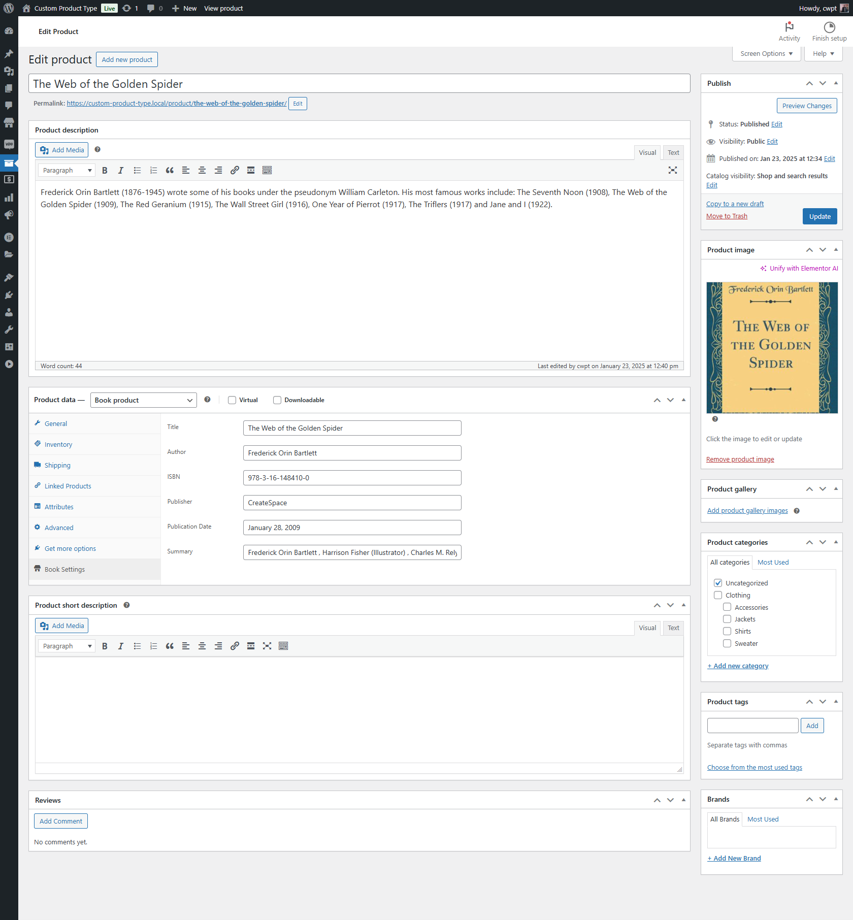 Single product page custom tab and data